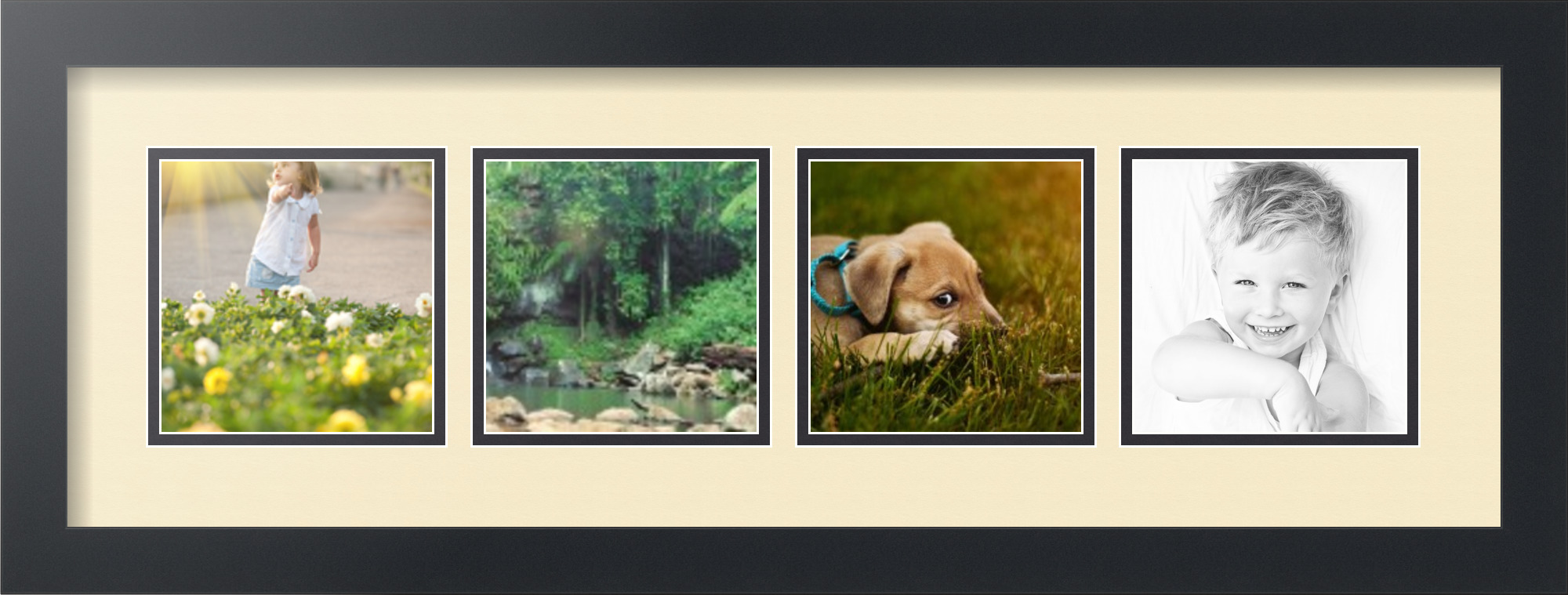 ArtToFrames Collage Mat Picture Photo Frame 4 5x5" Openings in Satin