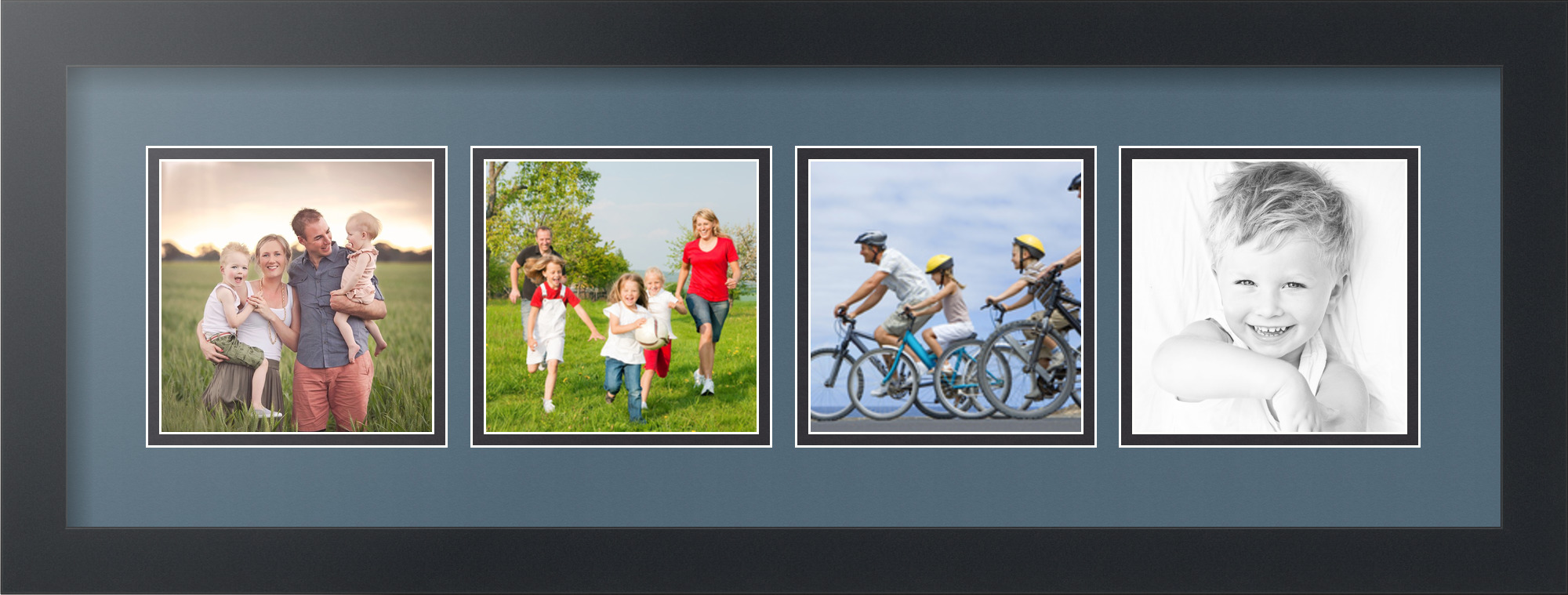 ArtToFrames Collage Mat Picture Photo Frame 4 5x5" Openings in Satin