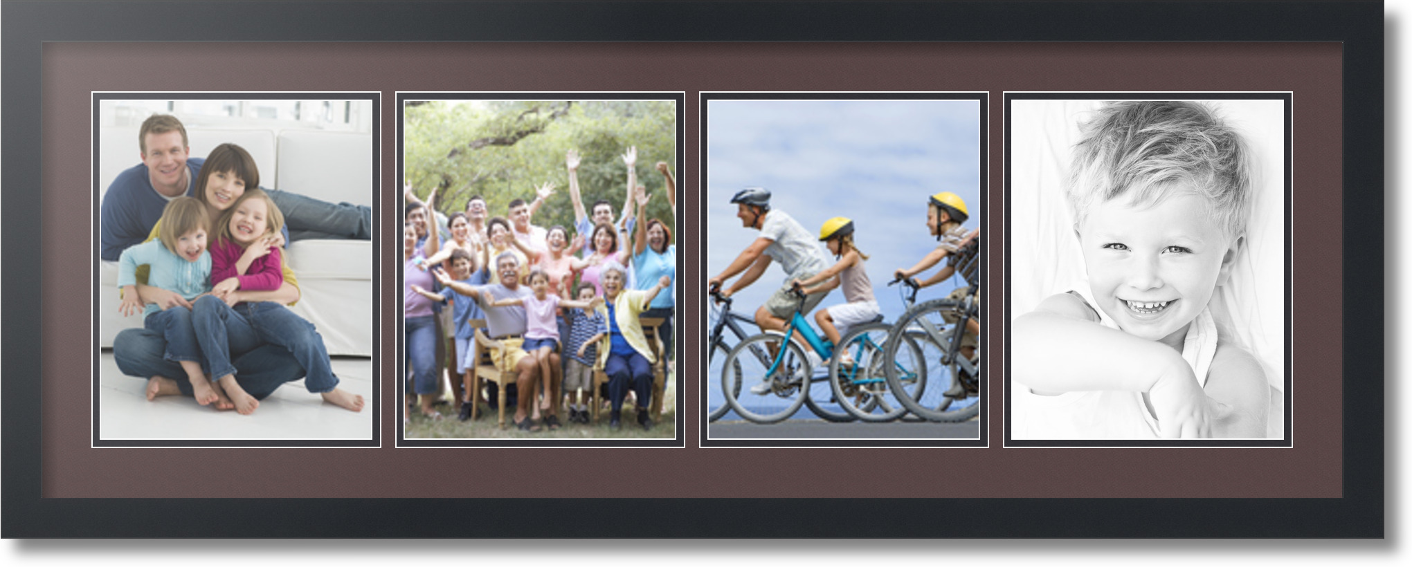 ArtToFrames Collage Mat Picture Photo Frame 4 8x10" Openings Satin