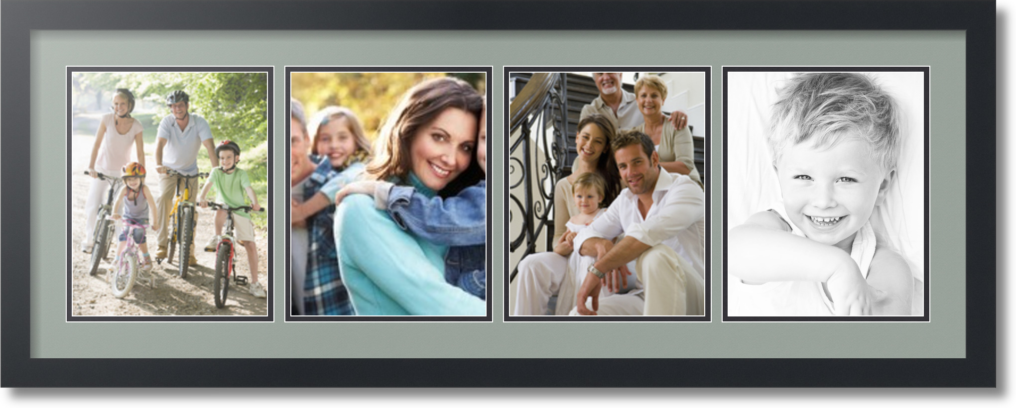 ArtToFrames Collage Mat Picture Photo Frame 4 8x10" Openings Satin