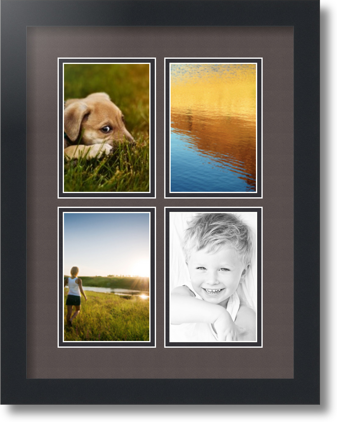 Arttoframes Collage Mat Picture Photo Frame 4 4x6 Openings In Satin