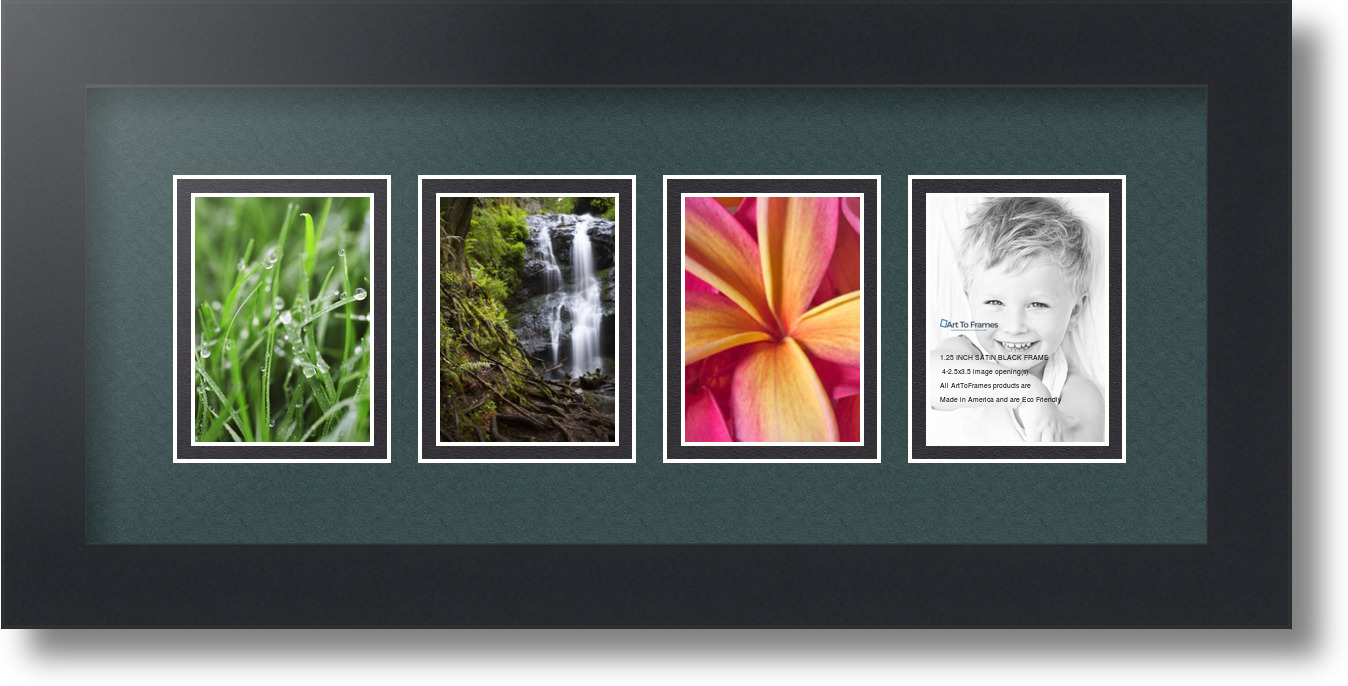 ArtToFrames Collage Mat Picture Photo Frame 4 2.5x3.5" Openings Satin