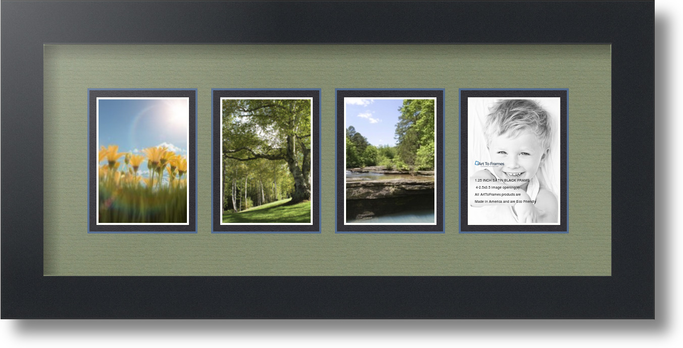 ArtToFrames Collage Mat Picture Photo Frame 4 2.5x3.5" Openings Satin