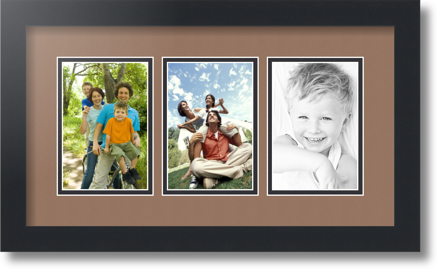ArtToFrames Collage Mat Picture Photo Frame 3 4x6" Openings in Satin