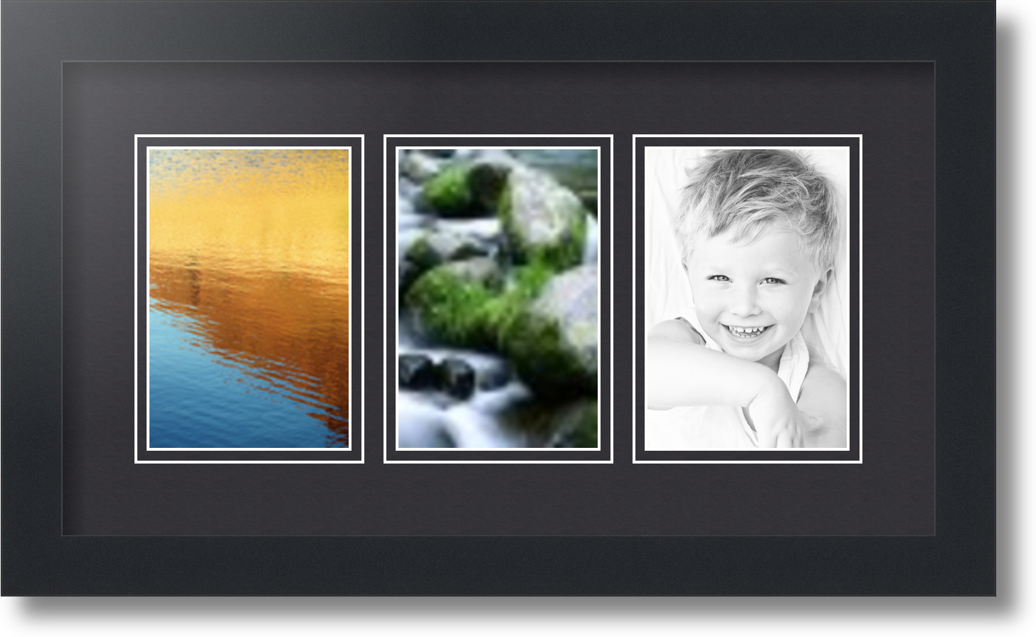 ArtToFrames Collage Mat Picture Photo Frame 3 4x6" Openings in Satin