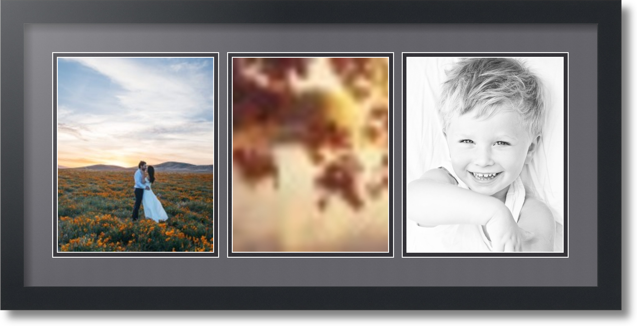 ArtToFrames Collage Mat Picture Photo Frame 3 8x10" Openings Satin