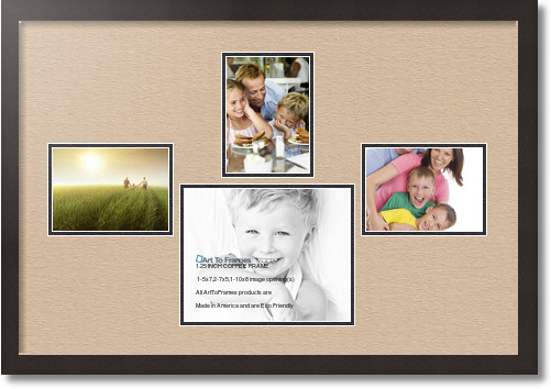 30x20 Coffee Collage Picture Frame 4 Opening Scotch Mist And Black Mat