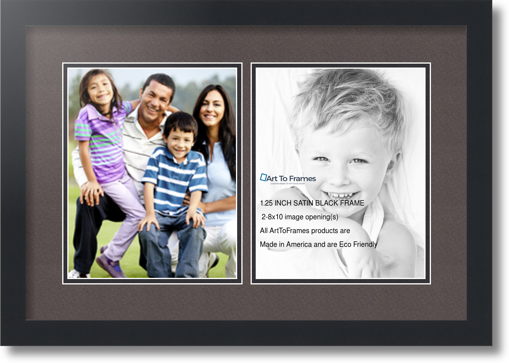 ArtToFrames Collage Mat Picture Photo Frame 2 8x10" Openings in Satin Black 36 eBay
