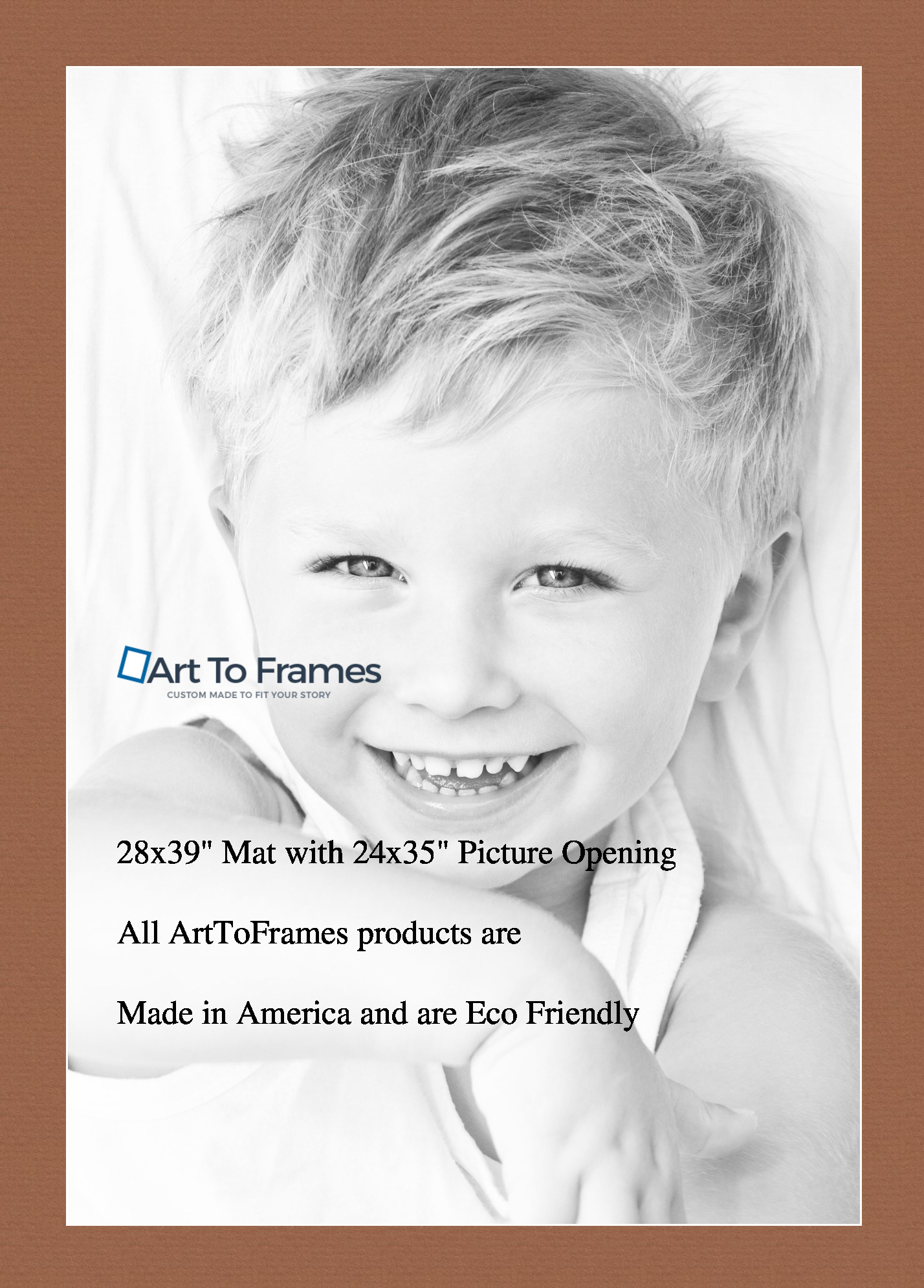 ArtToFrames Custom Brown Paloma Picture Photo Frame Mat Matting Board LG