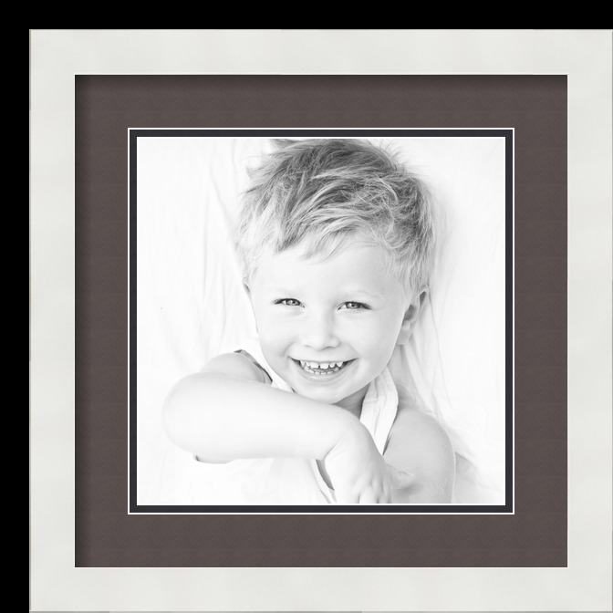 ArtToFrames Matted 14x14 White Picture Frame with 2" Double Mat, 10x10 Opening