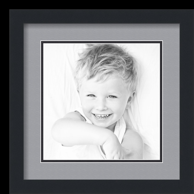 ArtToFrames Matted 14x14 Black Picture Frame with 2" Double Mat, 10x10 Opening