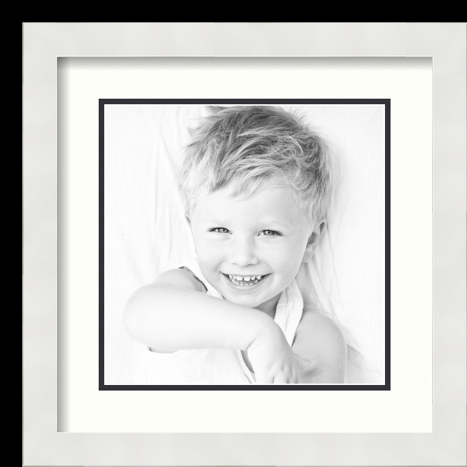 ArtToFrames Matted 14x14 White Picture Frame with 2" Double Mat, 10x10 Opening