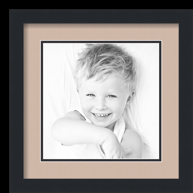 ArtToFrames Matted 14x14 Black Picture Frame with 2" Double Mat, 10x10 Opening