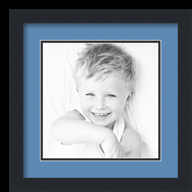 ArtToFrames Matted 14x14 Black Picture Frame with 2" Double Mat, 10x10 Opening