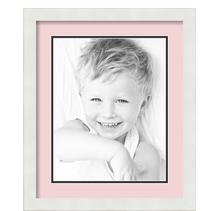 ArtToFrames Matted 15x18 White Picture Frame with 2" Double Mat, 11x14 Opening