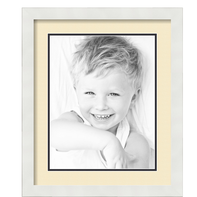 ArtToFrames Matted 15x18 White Picture Frame with 2" Double Mat, 11x14 Opening