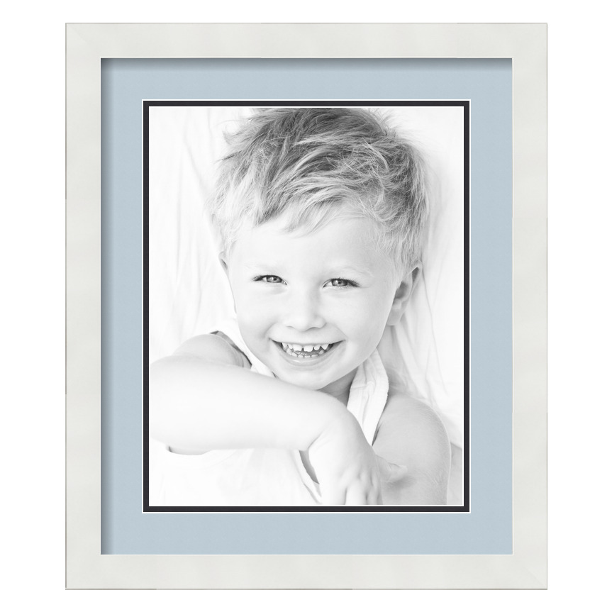 ArtToFrames Matted 15x18 White Picture Frame with 2" Double Mat, 11x14 Opening