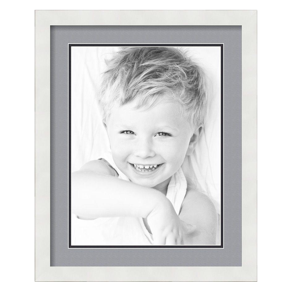 ArtToFrames Matted 16x20 White Picture Frame with 2" Double Mat, 12x16 Opening