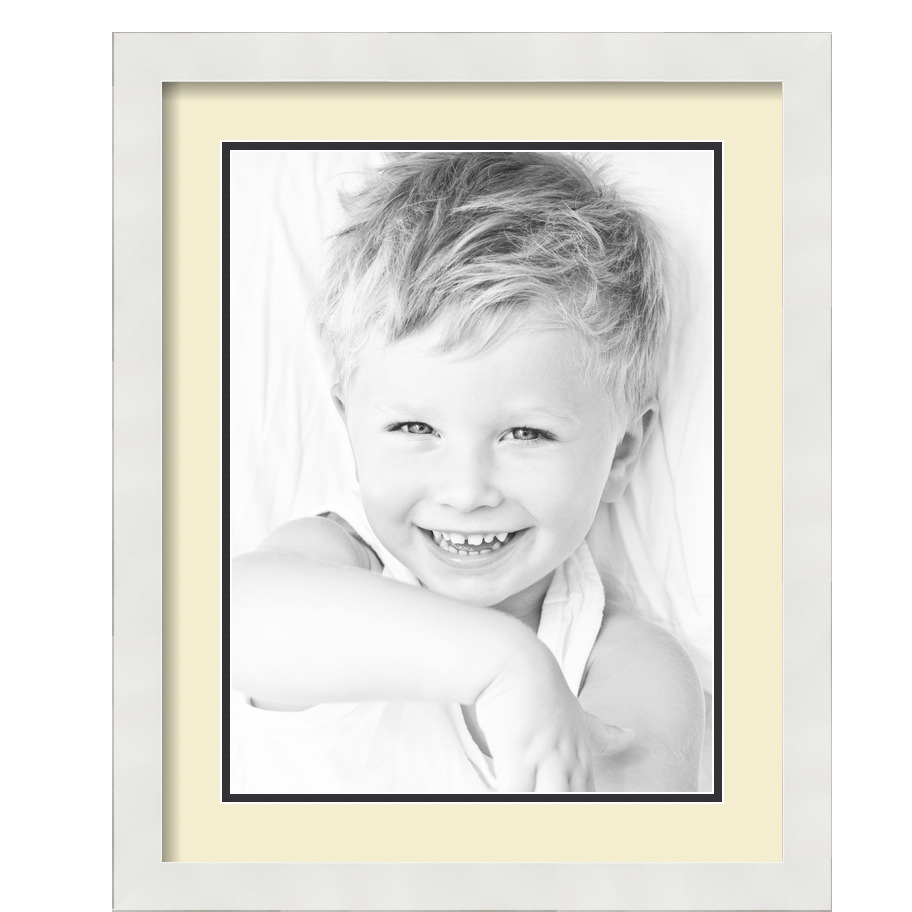 ArtToFrames Matted 16x20 White Picture Frame with 2" Double Mat, 12x16 Opening