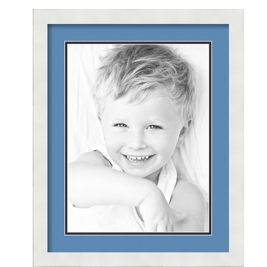 ArtToFrames Matted 16x20 White Picture Frame with 2" Double Mat, 12x16 Opening