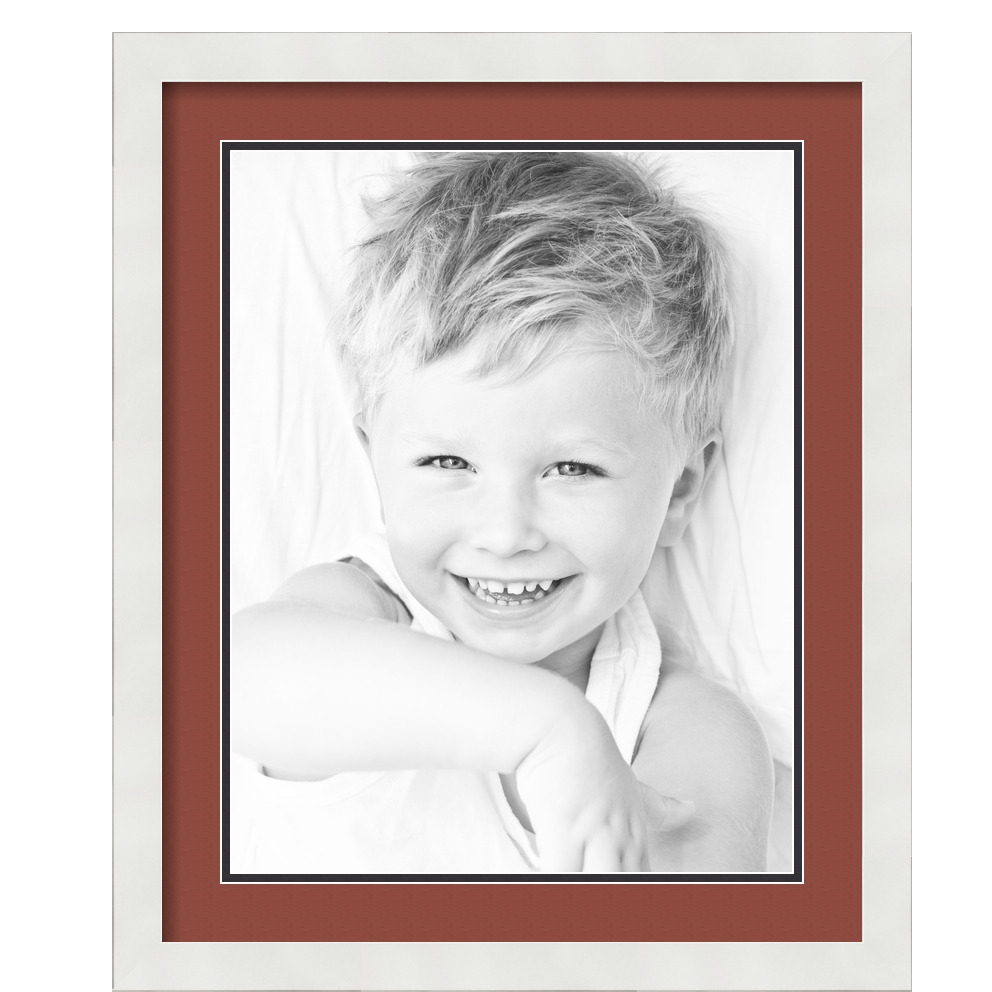 ArtToFrames Matted 18x22 White Picture Frame with 2" Double Mat, 14x18 Opening