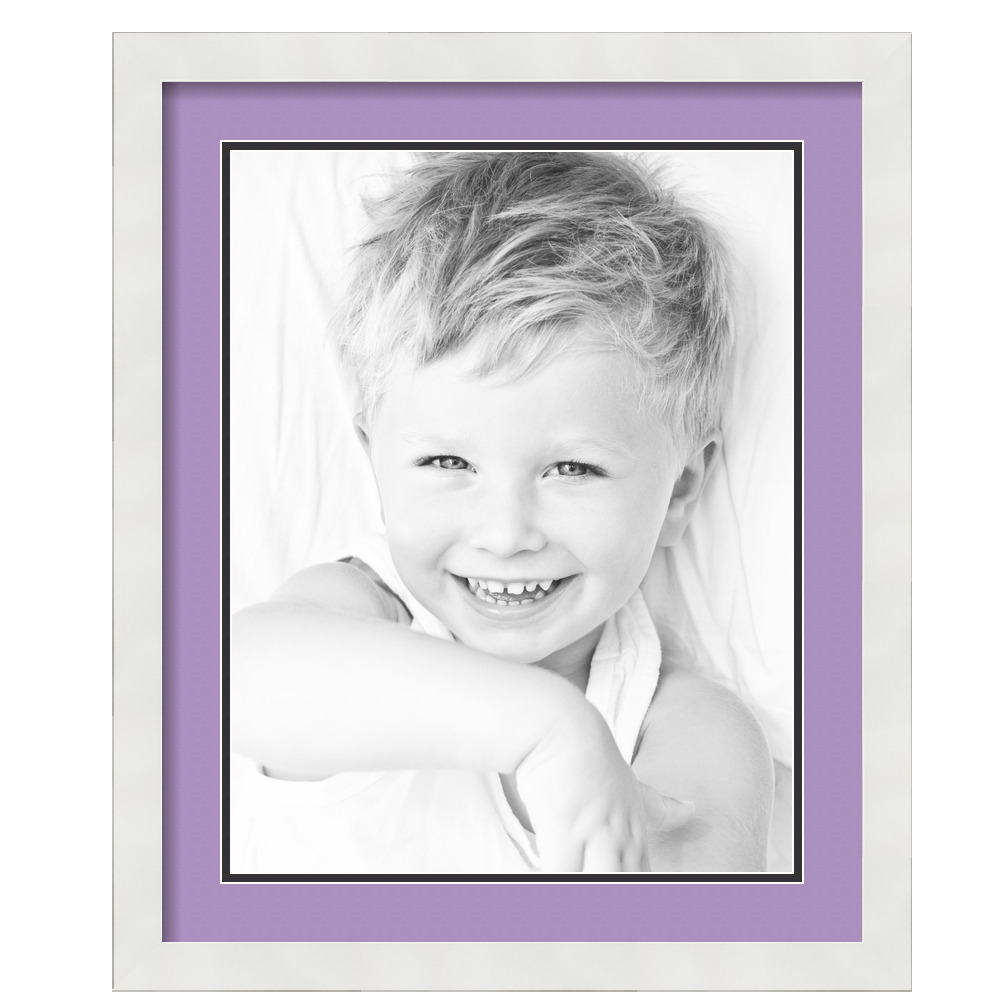 ArtToFrames Matted 18x22 White Picture Frame with 2" Double Mat, 14x18 Opening