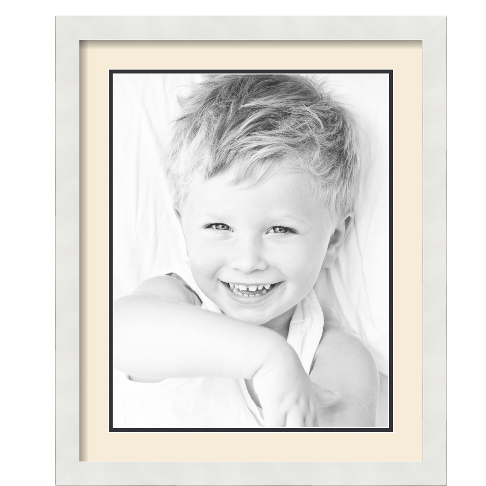 ArtToFrames Matted 18x22 White Picture Frame with 2" Double Mat, 14x18 Opening