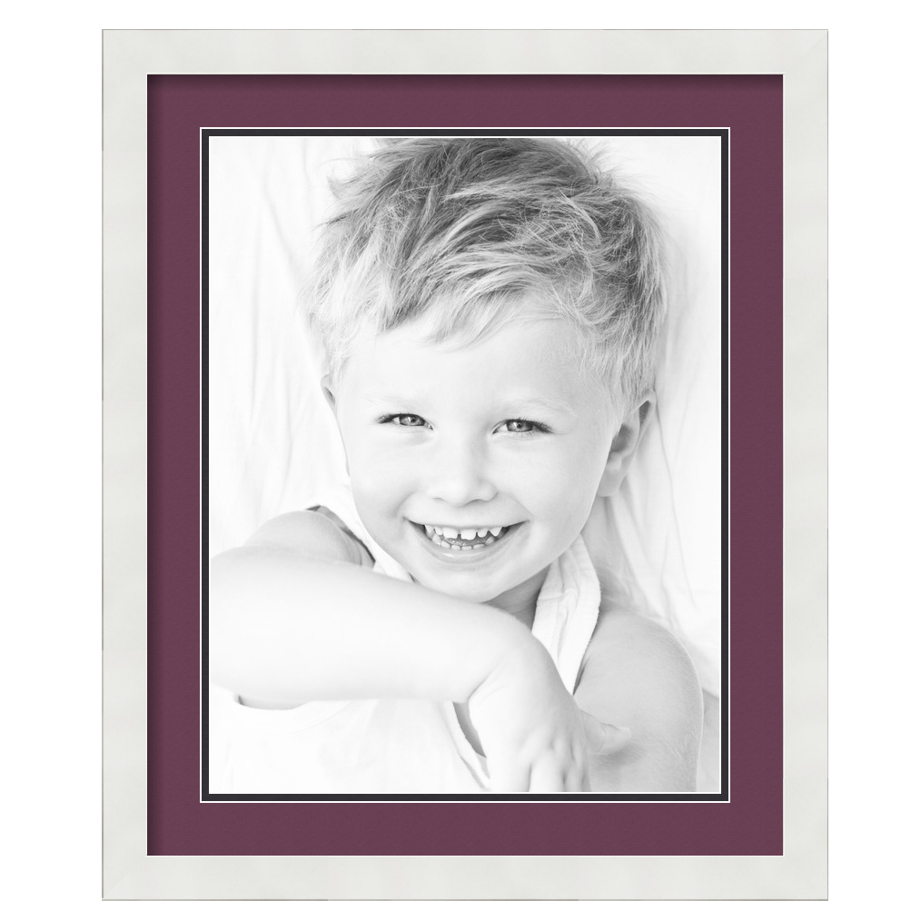 ArtToFrames Matted 18x22 White Picture Frame with 2" Double Mat, 14x18 Opening