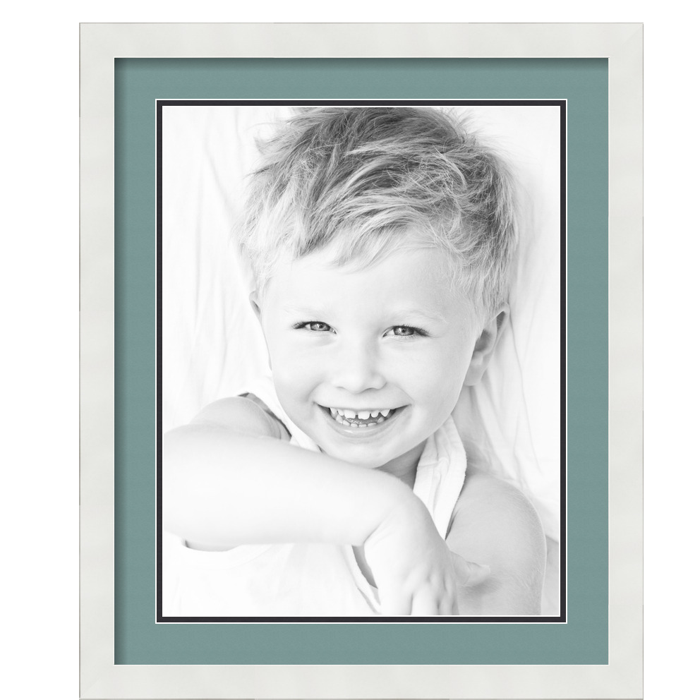 ArtToFrames Matted 18x22 White Picture Frame with 2" Double Mat, 14x18 Opening