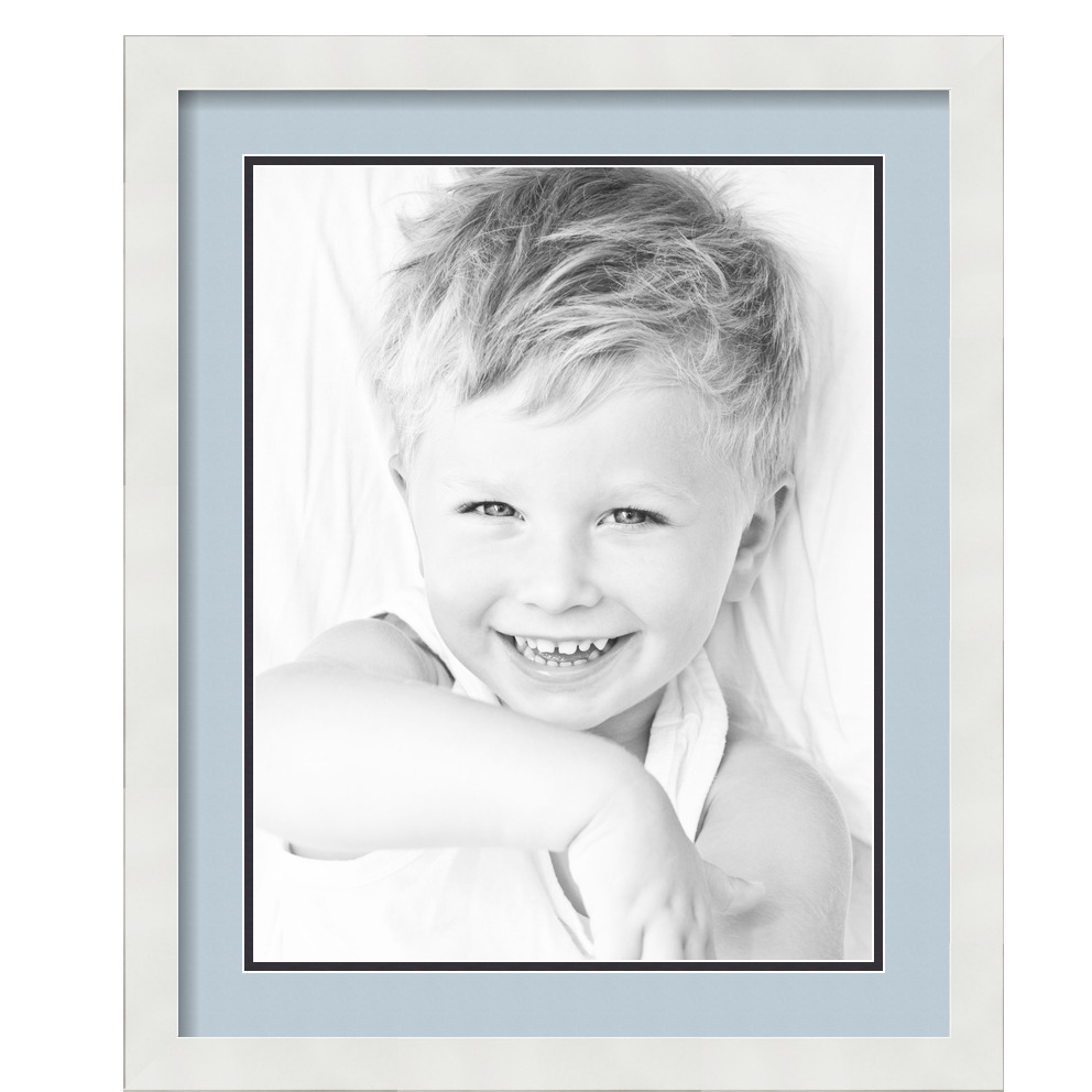 ArtToFrames Matted 18x22 White Picture Frame with 2" Double Mat, 14x18 Opening