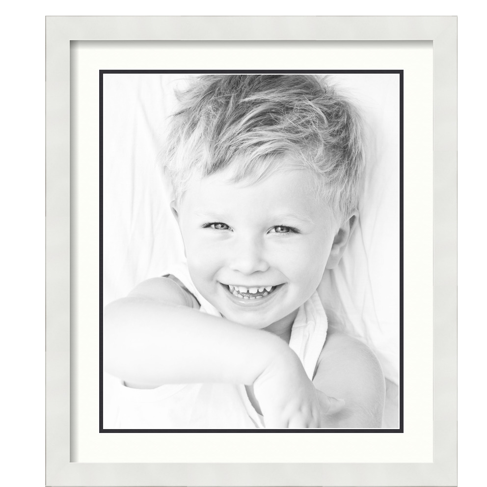 ArtToFrames Matted 19x22 White Picture Frame with 2" Double Mat, 15x18 Opening