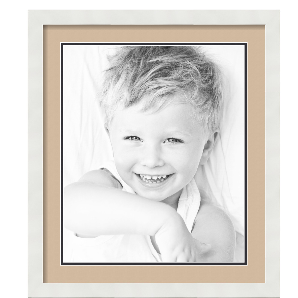 ArtToFrames Matted 19x22 White Picture Frame with 2" Double Mat, 15x18 Opening