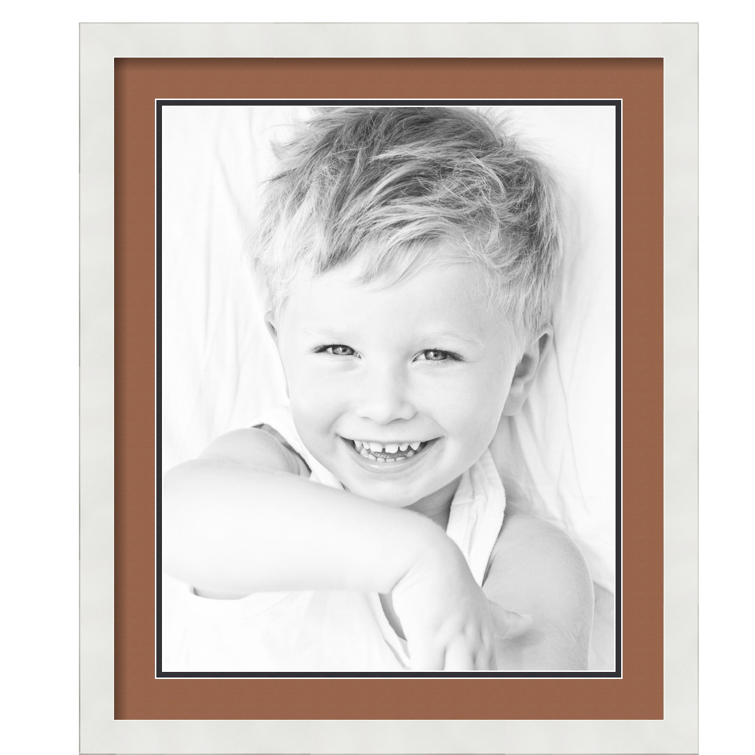 ArtToFrames Matted 20x24 White Picture Frame with 2" Double Mat, 16x20 Opening