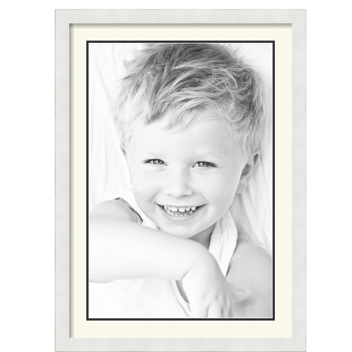 ArtToFrames Matted 20x28 White Picture Frame with 2" Double Mat, 16x24 Opening