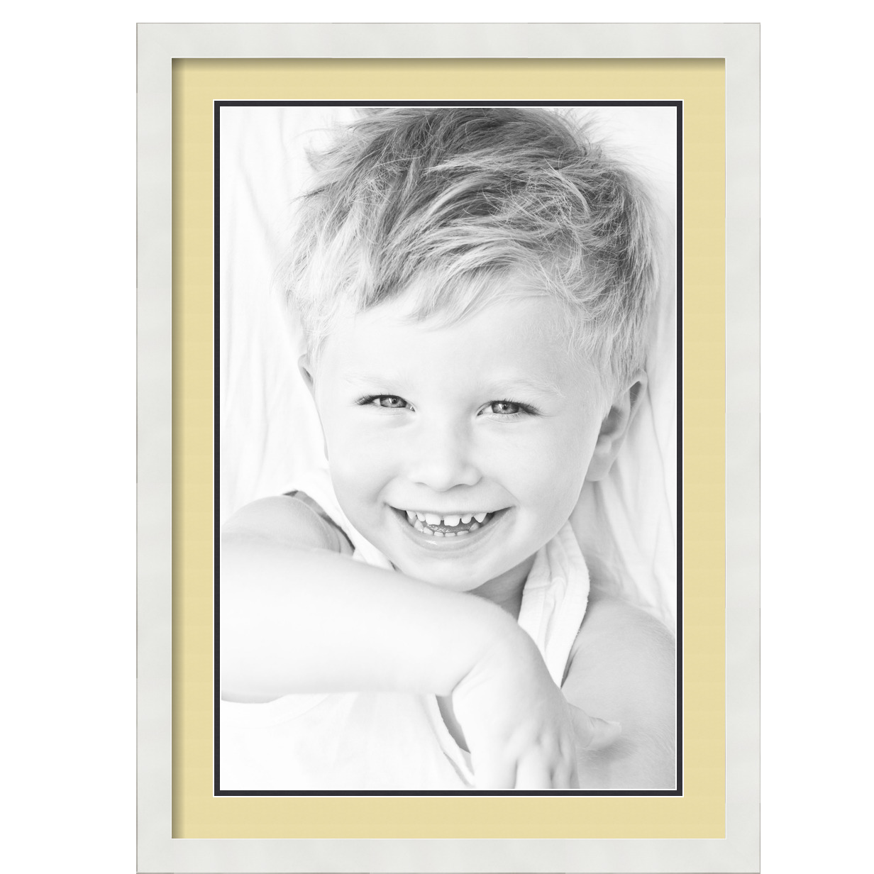 ArtToFrames Matted 20x28 White Picture Frame with 2" Double Mat, 16x24 Opening