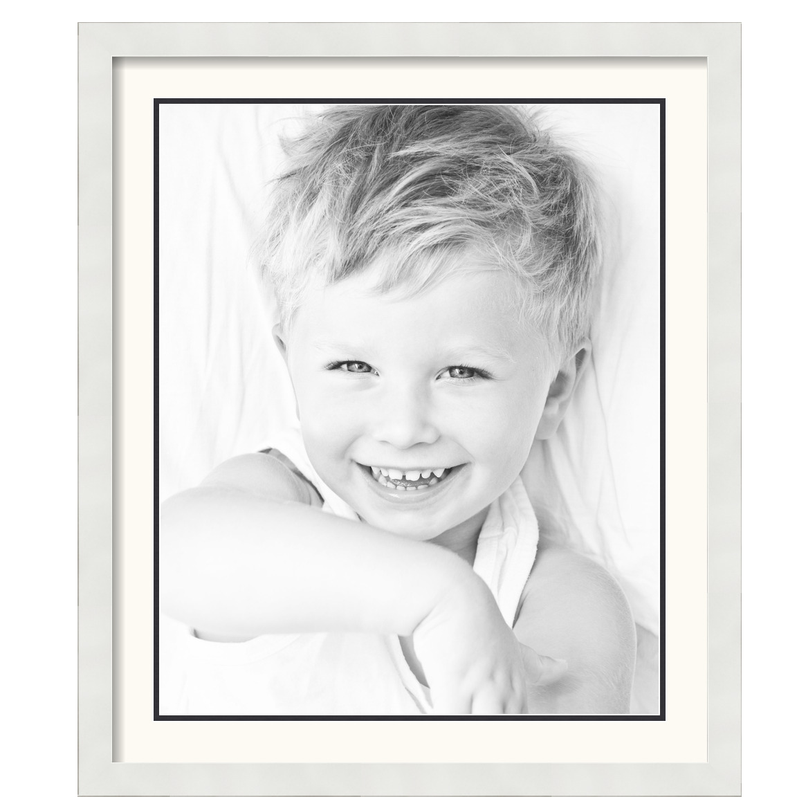 ArtToFrames Matted 22x26 White Picture Frame with 2" Double Mat, 18x22 Opening