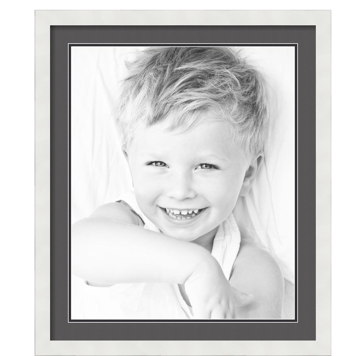 ArtToFrames Matted 22x26 White Picture Frame with 2" Double Mat, 18x22 Opening