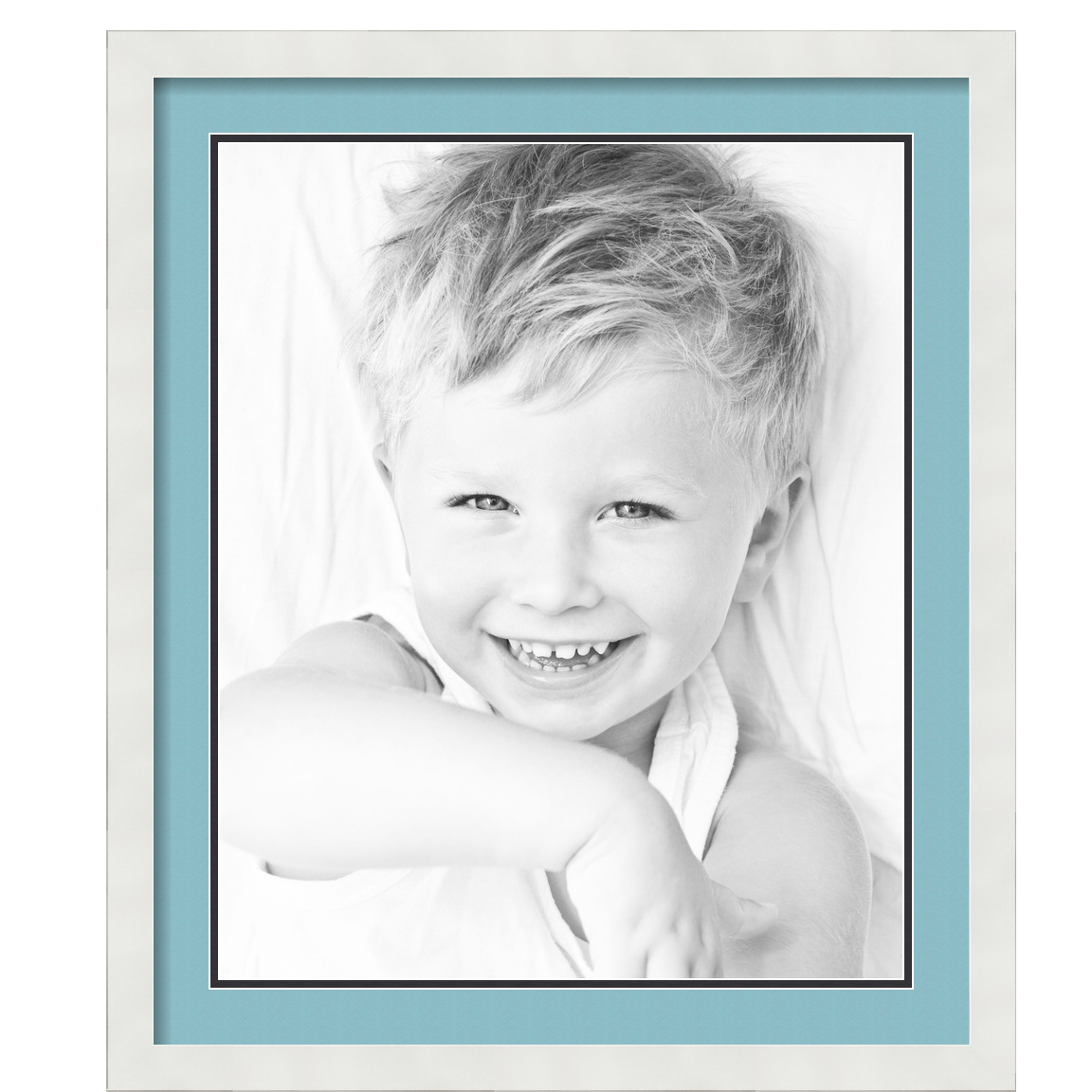 ArtToFrames Matted 22x26 White Picture Frame with 2" Double Mat, 18x22 Opening