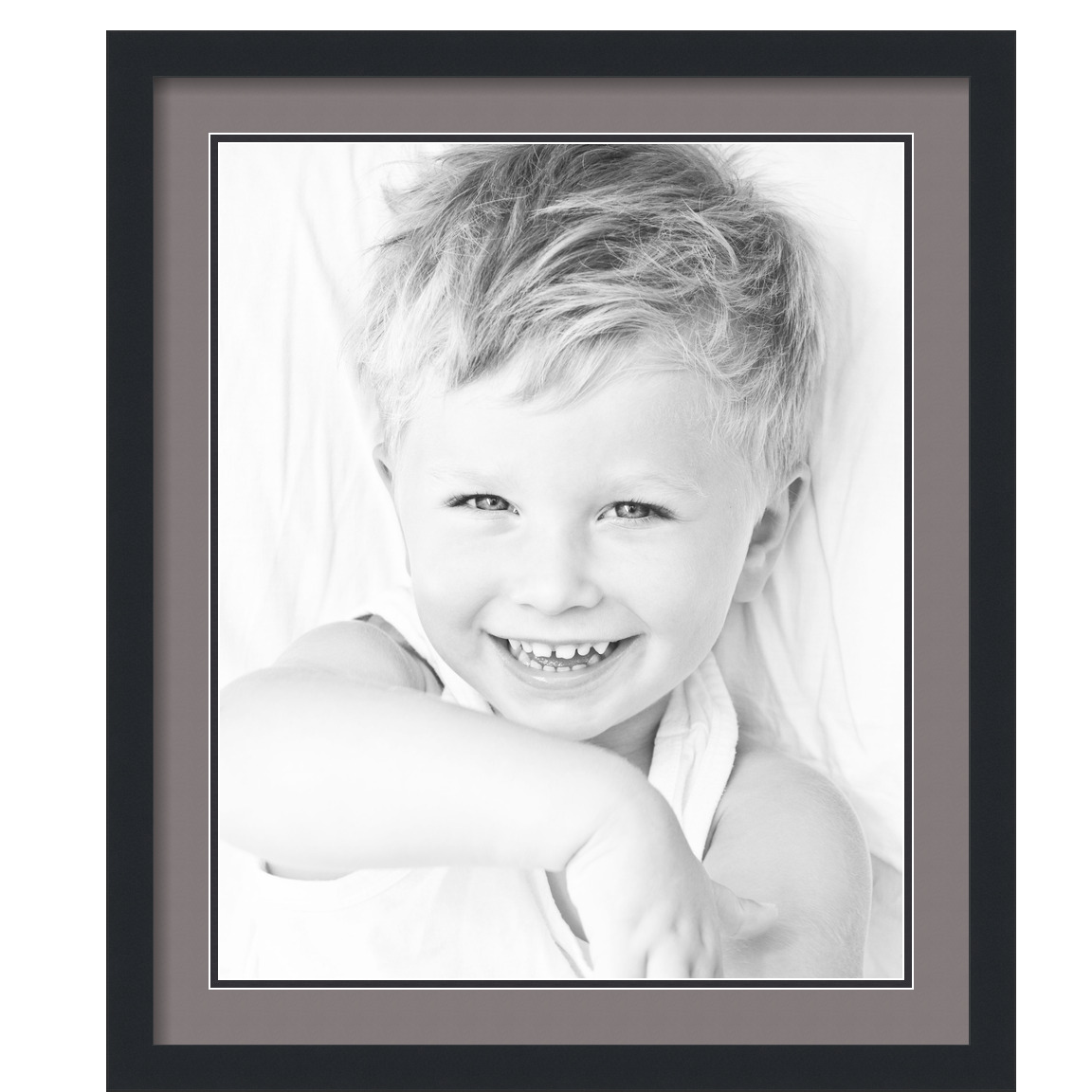 ArtToFrames Matted 22x26 Black Picture Frame with 2" Double Mat, 18x22 Opening