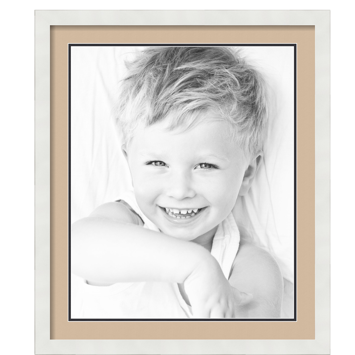 ArtToFrames Matted 22x26 White Picture Frame with 2" Double Mat, 18x22 Opening