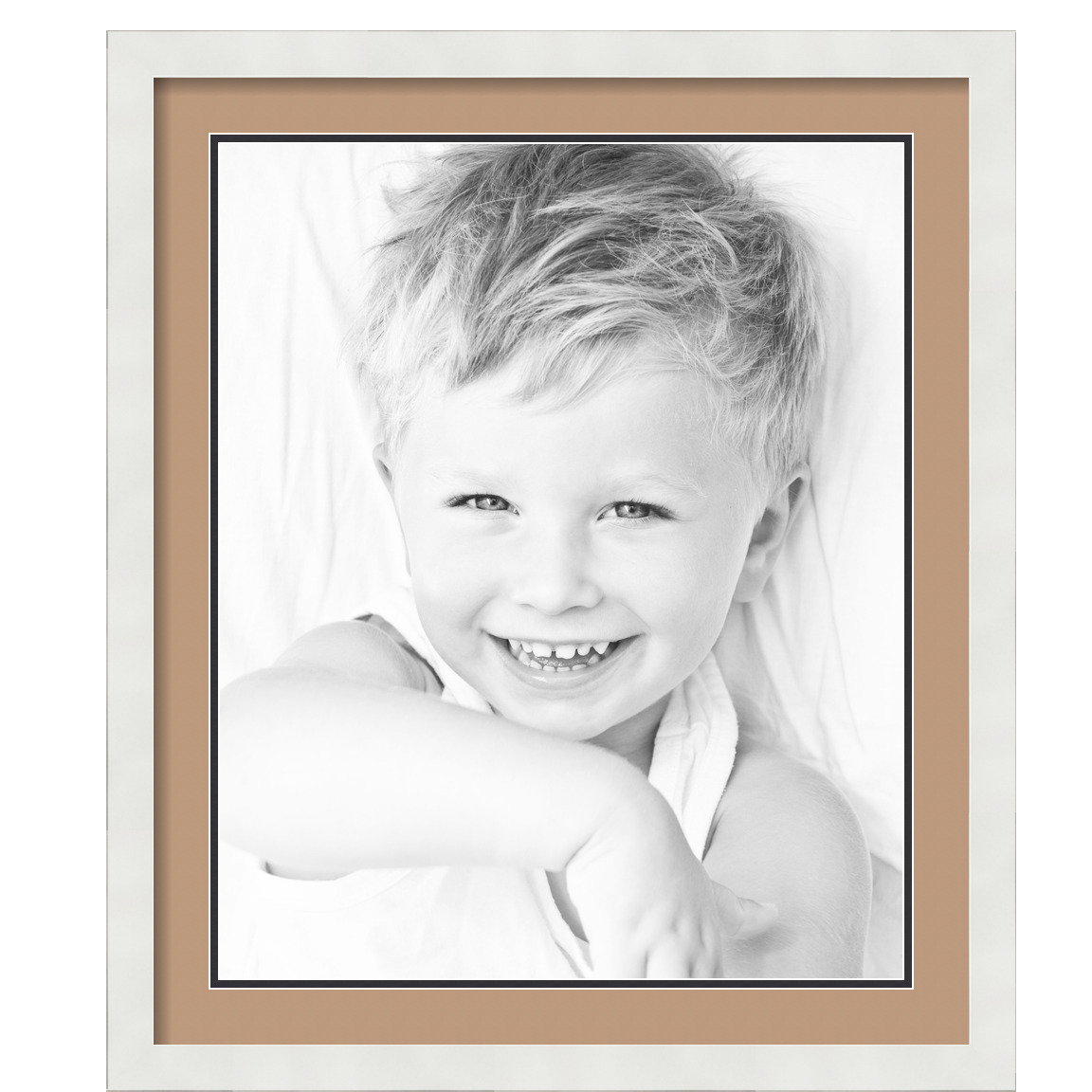 ArtToFrames Matted 22x26 White Picture Frame with 2" Double Mat, 18x22 Opening