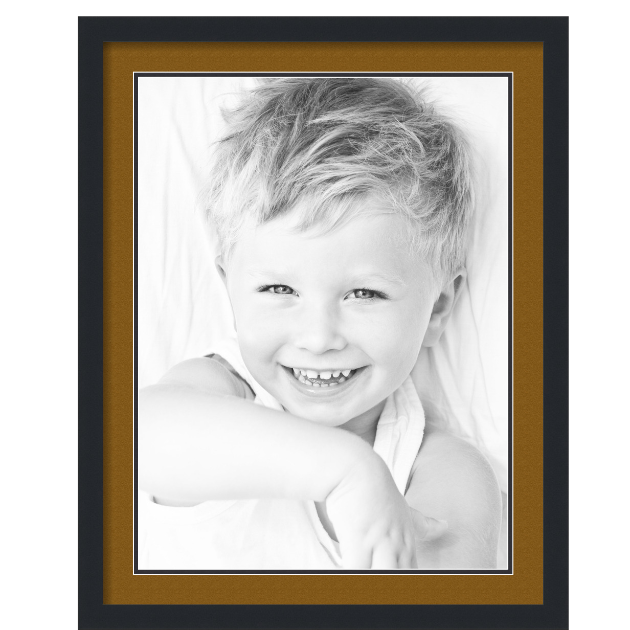 ArtToFrames Matted 22x28 Black Picture Frame with 2" Double Mat, 18x24 Opening