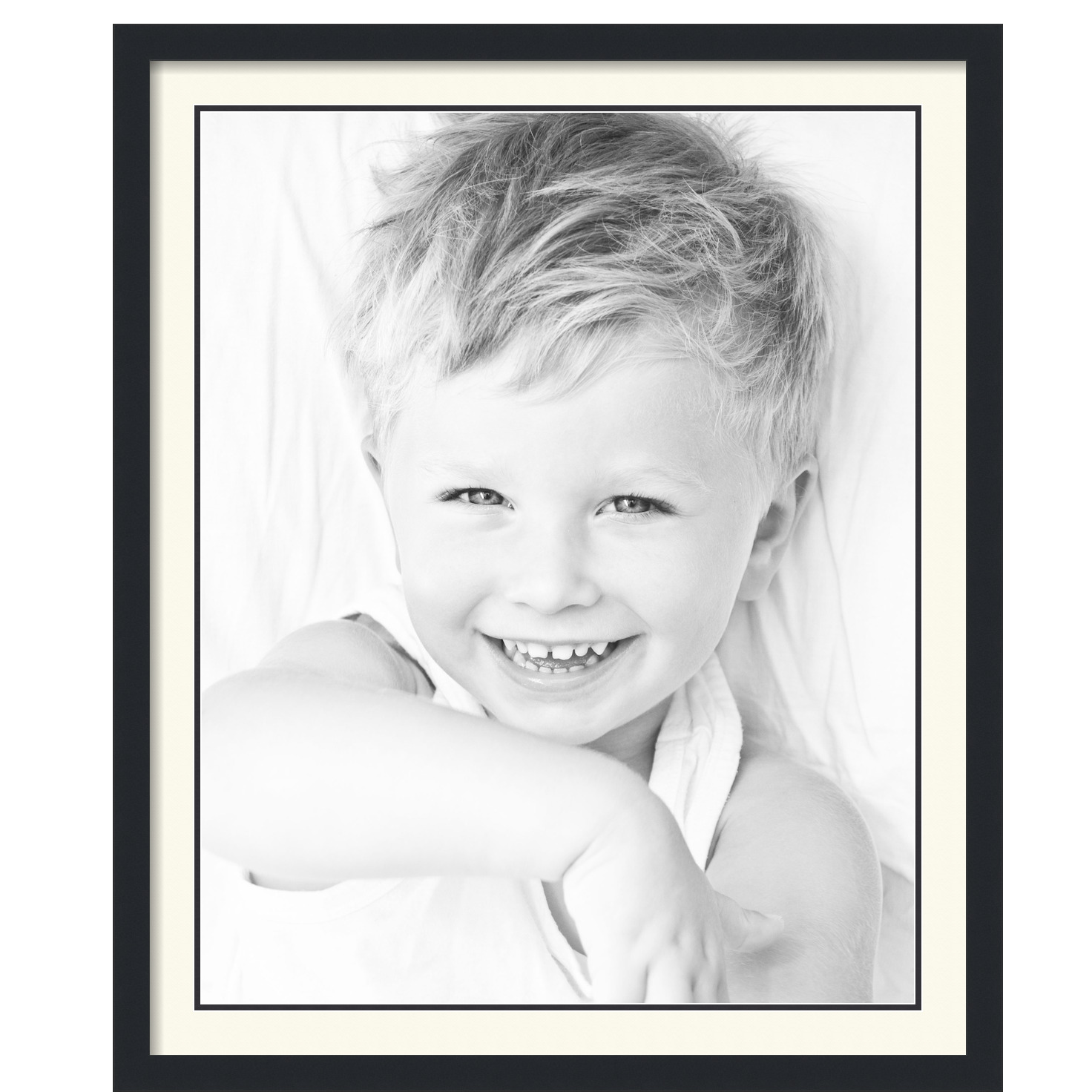 ArtToFrames Matted 28x34 Black Picture Frame with 2" Double Mat, 24x30 Opening