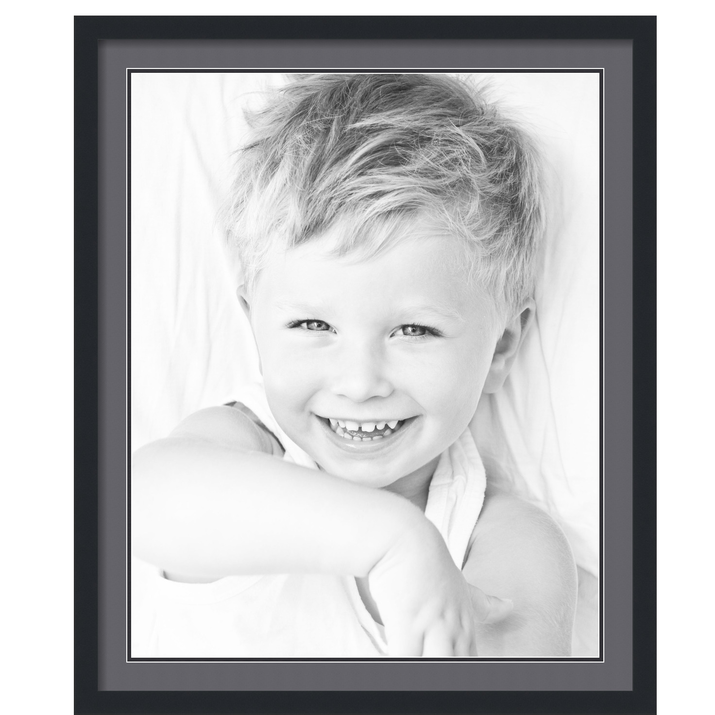 ArtToFrames Matted 28x34 Black Picture Frame with 2" Double Mat, 24x30 Opening