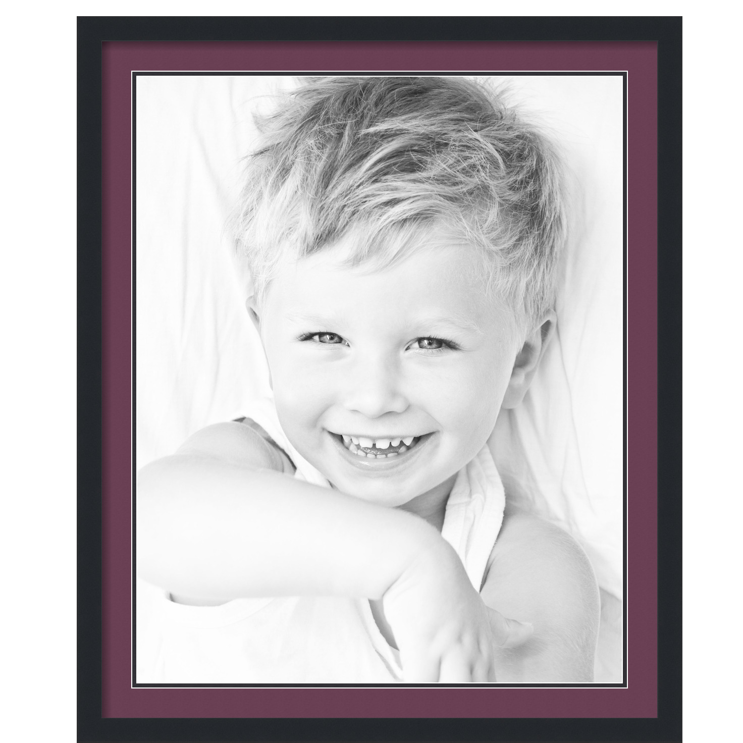 ArtToFrames Matted 28x34 Black Picture Frame with 2" Double Mat, 24x30 Opening