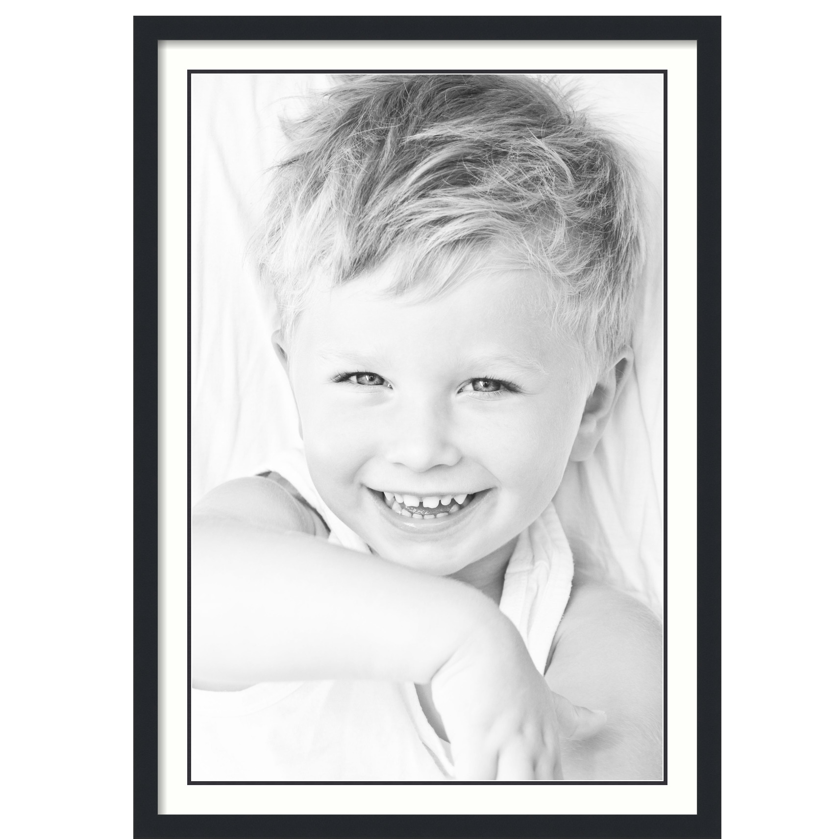 ArtToFrames Matted 28x40 Black Picture Frame with 2" Double Mat, 24x36 Opening