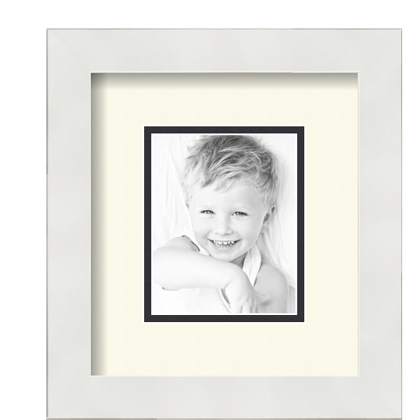 ArtToFrames Matted 7.5x9 White Picture Frame with 2" Double Mat, 3.5x5 Opening