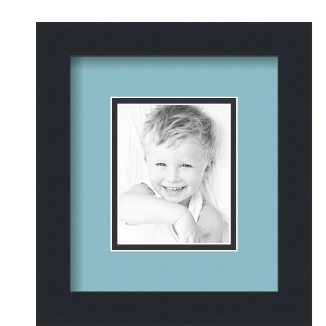 ArtToFrames Matted 7.5x9 Black Picture Frame with 2" Double Mat, 3.5x5 Opening