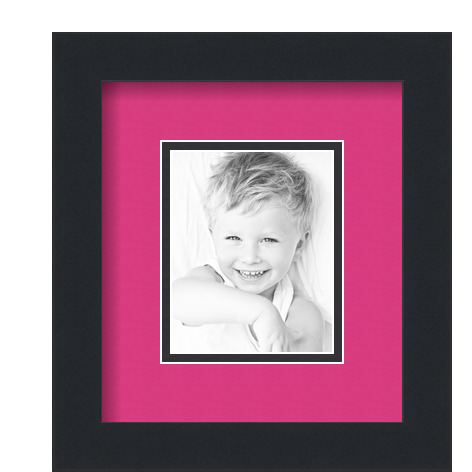 ArtToFrames Matted 7.5x9 Black Picture Frame with 2" Double Mat, 3.5x5 Opening