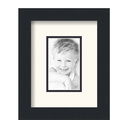 ArtToFrames Matted 7x9 Black Picture Frame with 2" Double Mat, 3x5 Opening